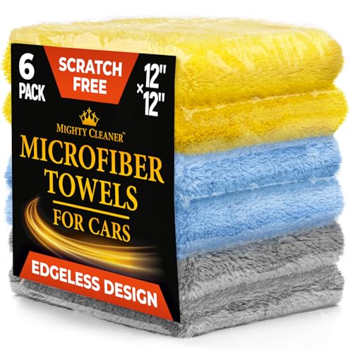 Edgeless Microfiber Car Towels (Gray, Blue, Yellow)