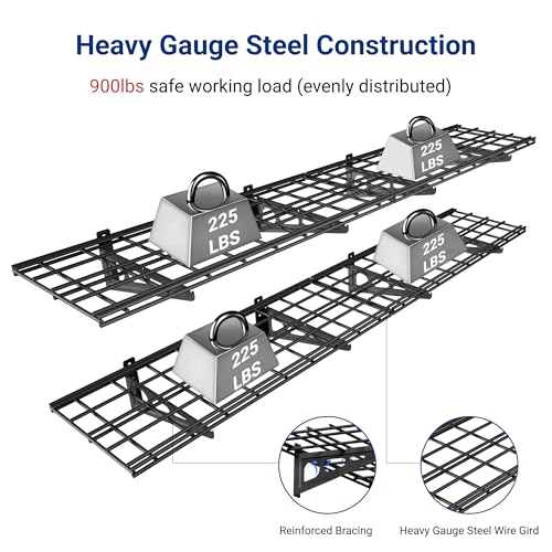 12-inch-by-72-inch Wall Shelf Garage Storage Rack Wall Mounted Floating Shelves,1x6ft,Black, 2-Pack, Classic Series (Black / 2 pack-1x6 ft)