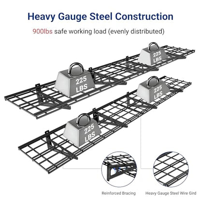 12-inch-by-72-inch Wall Shelf Garage Storage Rack Wall Mounted Floating Shelves,1x6ft,Black, 2-Pack, Classic Series (Black / 2 pack-1x6 ft)