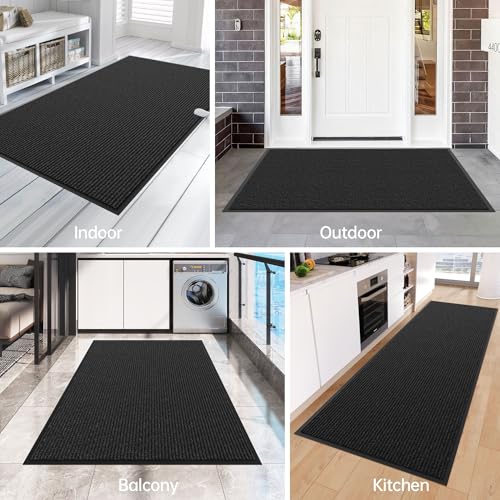 Front Door Mat (3' x 6' (Rectangular) / Black-stripe)