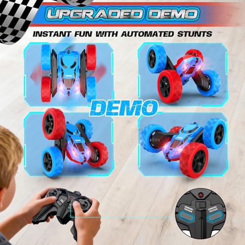 Red Blue RC Stunt Car for Boys Girls (Red&blue Pro)