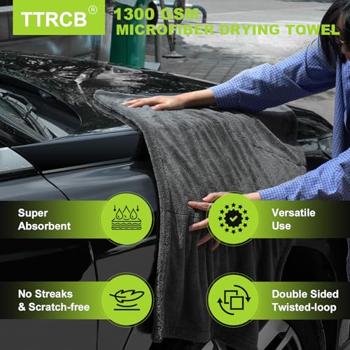2 Pack Car Drying Towel (Grey / 36" x 24" & 16" x 16")