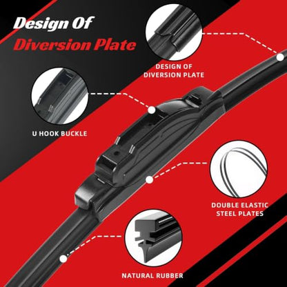 Windshield Wiper Blade Replacement for Ford Expedition 2018 (22"+22"+11")
