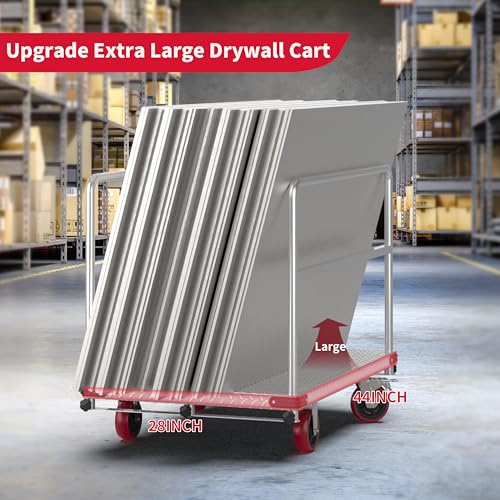 2-in-1 Steel Panel Truck, 3000 lb Drywall Cart, 44 x 28 in (44 x 28 Inch)