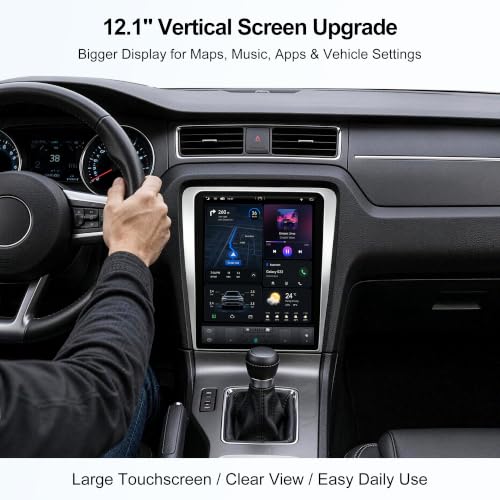 12.1 Inch IPS Android Car Stereo Radio Head Unit for Ford Mustang 2010 (PX3 Quad core 2G+32G AUTO & Manual A/C)