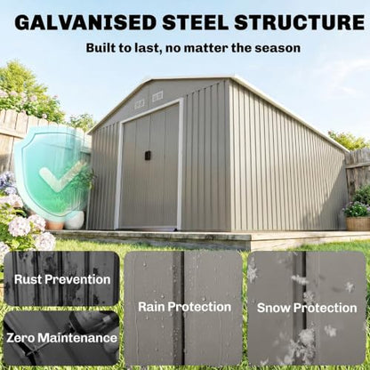 11' x 13' Outdoor Storage Shed (Light Gray / 11' x 13')