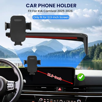 Car Phone Holder Fit for Kia Carnival 2025 (For Kia Carnival 2025-2026 12.3inch)