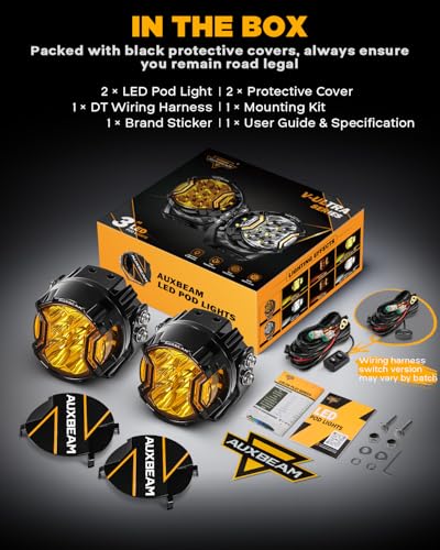 V Ultra Series 3 Inch Amber Fog Light Pods Round Offroad Lights (3-inch, Amber)