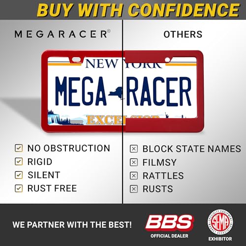 Premium Slim Gloss Red License Plate Frame (Red / 1 Piece)