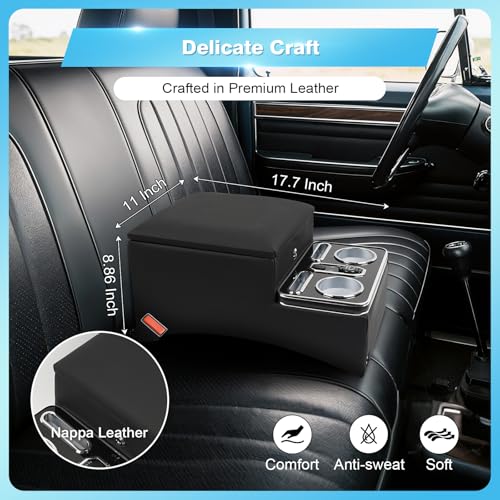 Center Console Universal Front Bench Car Seat Locking Organizer with USB (Locking light Center Consoles)