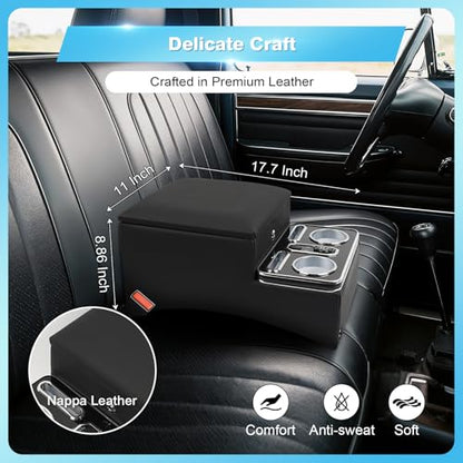 Center Console Universal Front Bench Car Seat Locking Organizer with USB (Locking light Center Consoles)