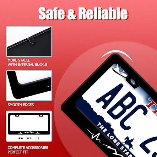 Mountains License Plate Frame Funny Mountain License Plate Holder Stainless Steel Accessories Cars Decor with 2 Holes and Screws Fits Standard Us Ca Vehicles License Plate Frames 12.2 X 6 Inch (Mountains)
