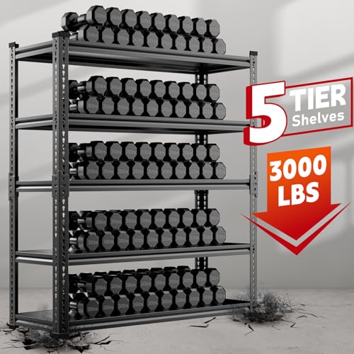 5 Tier 3000 lbs Heavy Duty Metal Garage Shelf (48" W*24" D*72" H)