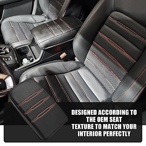 Armrest Cover for Honda CR (11) 23+ |CR-V| Black/Orange Stitching, Regular)