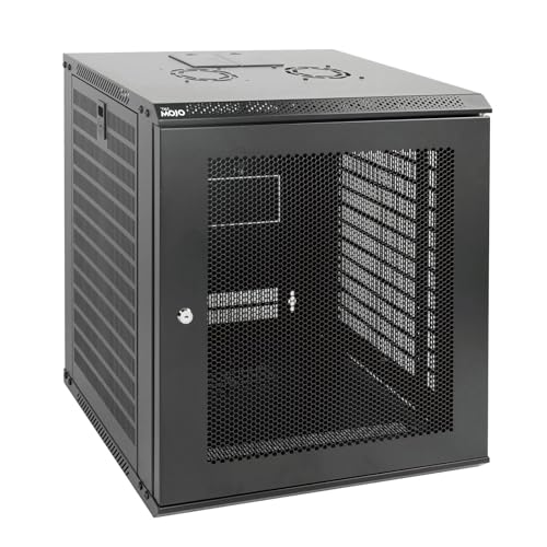 12U Wall Mount Rack Network Cabinet for 19” IT Equipment (12U/Mesh Door/Black)