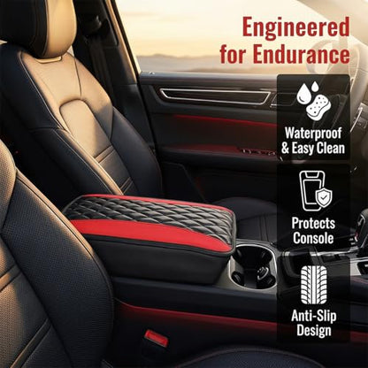 Car Center Console Pad (Black Red)