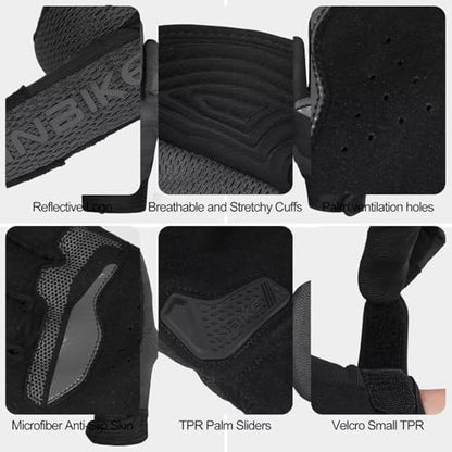 Breathable Mesh Motorcycle Gloves for Men (Grey / Medium(Palm Circumference: 7.68-8.46 inches))