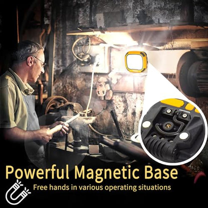 2 Pack Magnetic Work Light Rechargeable 5000Lumens (yellow1)