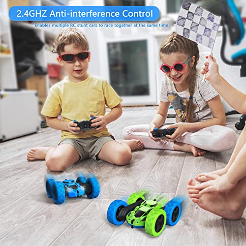 Remote Control Car for Kids (Blue&green / Standard (Headlights))
