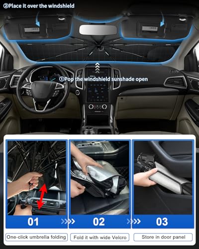 for 2026 Ford Edge Car Windshield Sun Shade Umbrella (2015-2026 Edge)