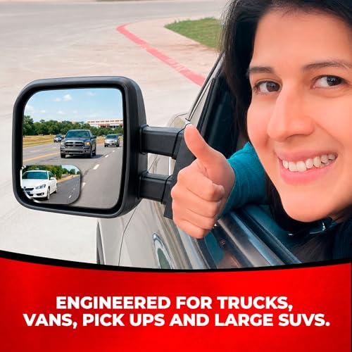 XLarge Blind Spot Mirror for Trucks 3.6"X2.5" (Rounded Rectangle / Pack of 2)