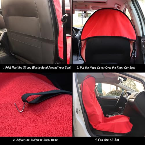 Car Seat Cover Protector Front Seats (1Pcs Front Seat Towel / Red)