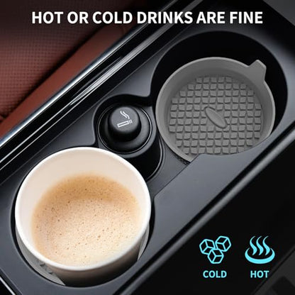 Car Cup Holder Coasters [4 Pack] Silicone Cups Mats (4pack-dark Grey)
