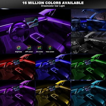 Acrylic Interior Car LED Strip Light with Wireless APP (RGB Color 6 in 1)