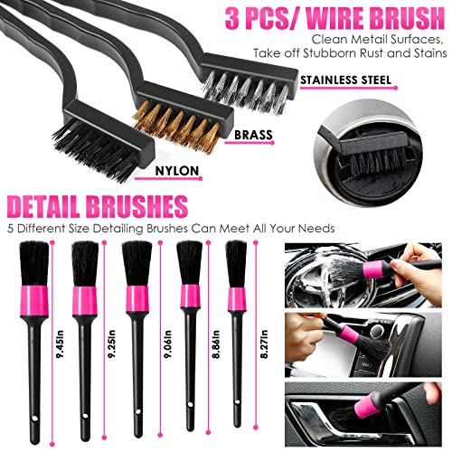 17pcs Car Cleaning Kit (Pink / 17PCS)