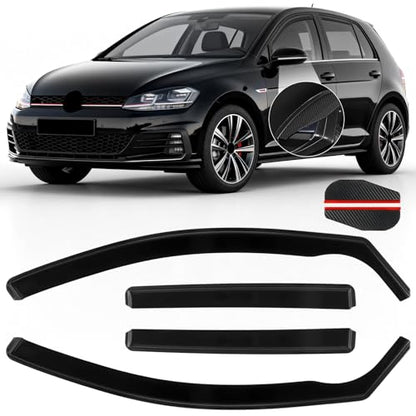 in Channel Rain Guards Fit for Volkswagen Golf MK7 Hatchback 2015 (For 2015-2019 Golf MK7 Hatchback)