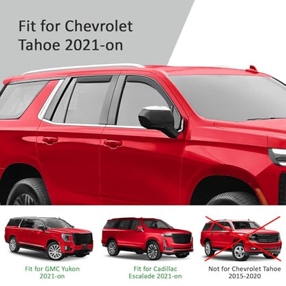 in Channel Extra Durable Rain Guards for Chevrolet (For Tahoe/Escalade/Yukon 21-26)