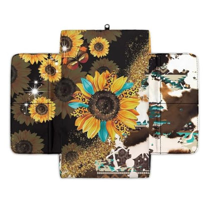 Aztec Sunflower Leopard Cow Print Auto Center Console Cover Non (Aztec Sunflower Leopard Cow Print)
