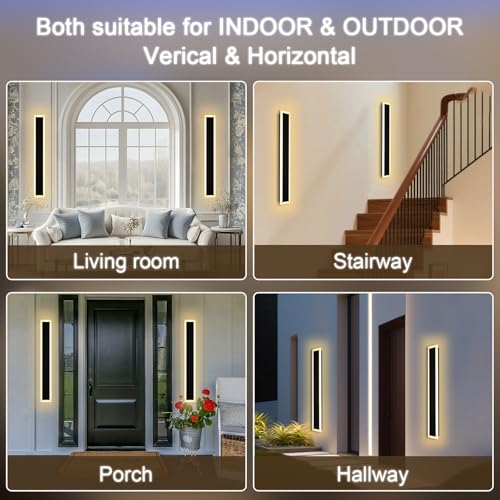 2 Pack Outdoor Wall Light for Porch (LED-2 Pack / 32 inch)