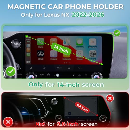 Car Phone Holder for Lexus NX 2022 (Fit for 2022-2026 NX, 14-Inch)