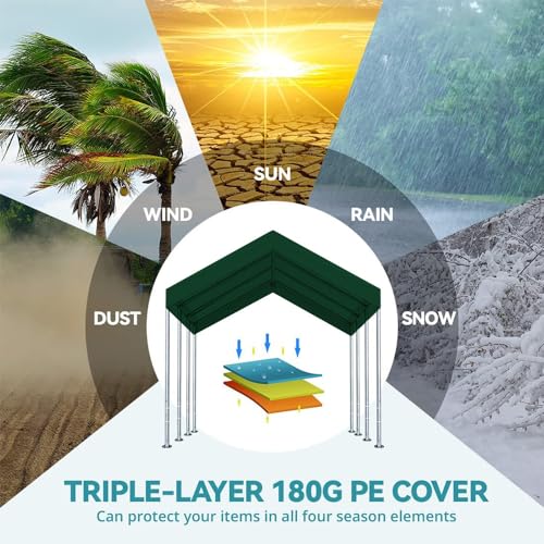 12'x20' Carport Canopy Replacement Cover Green (Green / 12'x20')