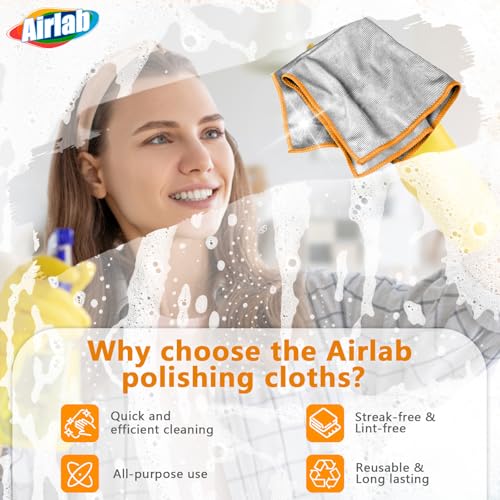Glass Polishing Streak Free Miracle Cleaning Cloth (Sliver-orange)