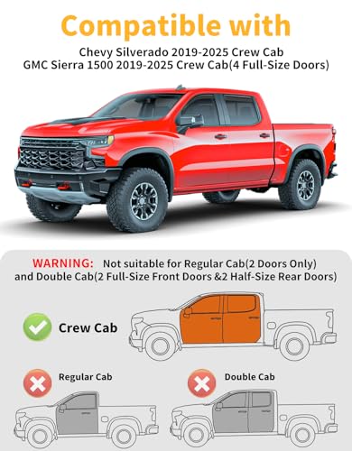 in Channel Extra Durable Rain Guards for Chevy Silverado (2019-2026 Chevy Silverado/GMC Sierra1500 Crew Cab)