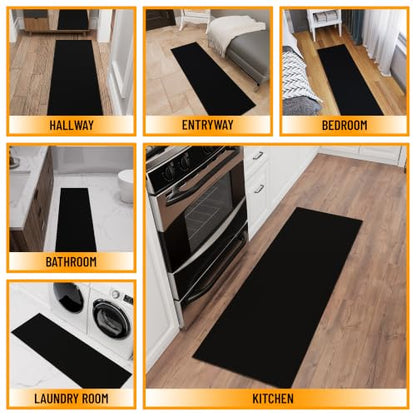 3x5 Area Rug for Entryway (Solid Black)