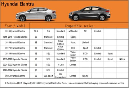 6 Layers Waterproof Car Cover for Hyundai Elantra 2006 (LM-Silver / 40. Custom Fit Hyundai Elantra)