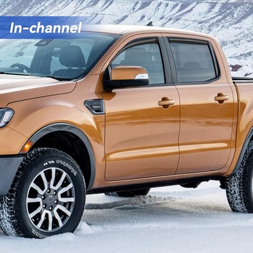 in Channel Window Visors Rain Guards for 2019 (2019-2023 Ford Ranger SuperCrew)