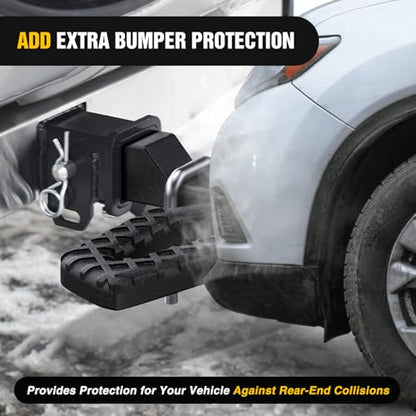 Tow Hitch Step Bar 2" Receiver Bumper Guard for Pickup Truck SUV (Tow Hitch Step w/ Anti Rattle Stabilizer)
