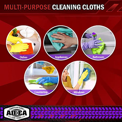 Microfiber Cleaning Cloth (Yellow Blue Green / 150PK)