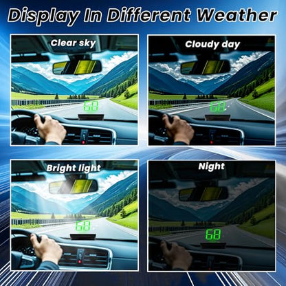 GPS Digital Speedometer for Car MPH (HUD Speedometer (Green Display))