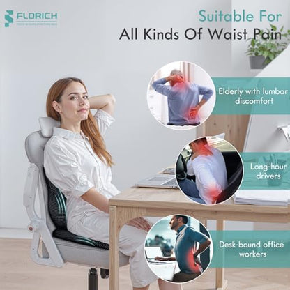 Car Seat Cushion and Lumbar Support Pillow for Office Chair Car (Black / 2Pcs)