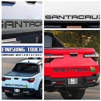 Tailgate Inserts Letters Compatible for 2022 2023 2024 2025 2026 Santa Cruz 3D Raised & Strong Adhesive Decals Letters Rear Emblem Decal Sticker Compatible for Santa Cruz Accessories (Gloss Black)