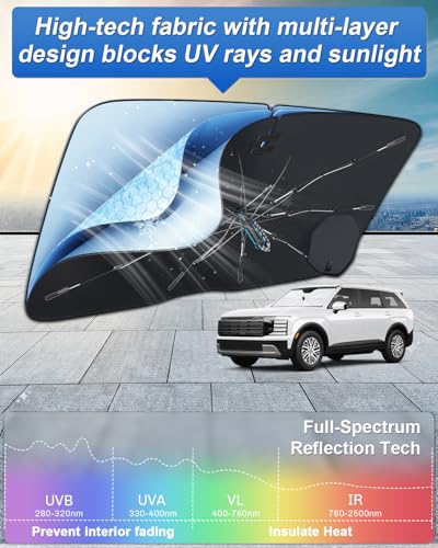for 2026 2027 Hyundai Palisade Car Windshield Sun Shade Umbrella (2026 2027 Palisade)
