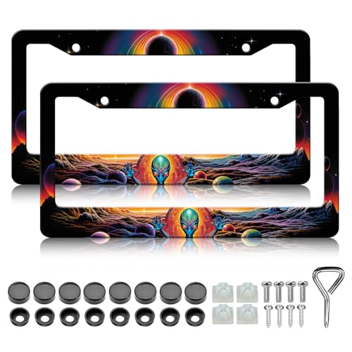 Neon Alien License Plate Frames (Neon Alien)