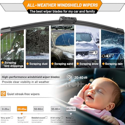 Windshield Wiper Blade Replacement for Subaru Crosstrek Impreza (26"+16"+12")