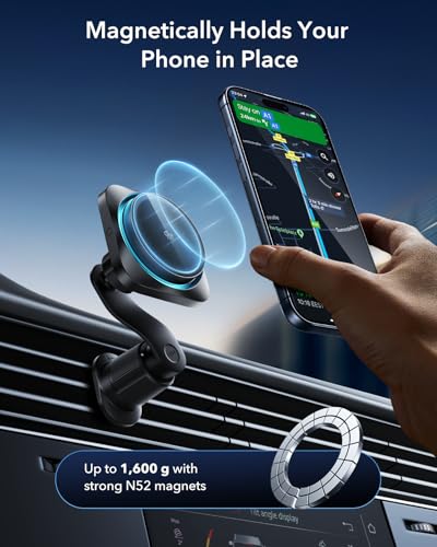 OmniLock Qi2.2 25W Certified MagSafe Car Mount Charger with Cryoboost