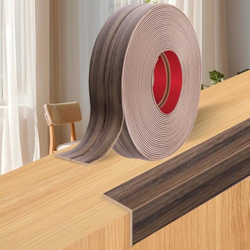 Wall Corner Protector Moulding Trim Peel and Stick (Smoked Brown Wood / 0.8 In x 10 Ft)